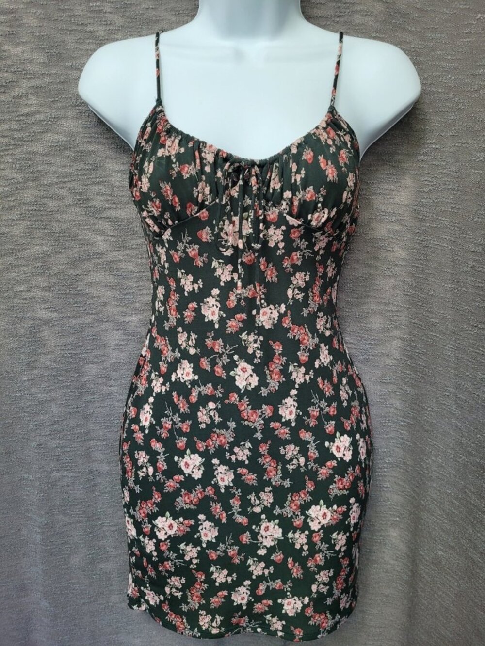 Womens Dark Floral Fairy Grunge Babydoll Top Size S Green Y2K Forest Earthy - Picture 8 of 12